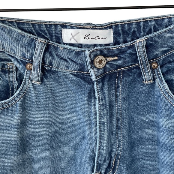 Kancan 90s Distressed Wide Leg Jeans Boyfriend High Waisted - Picture 8 of 11